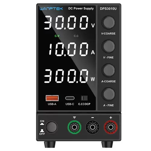 Order In Just $80.81 Wanptek Dps3010u Solid-state Adjustable Regulated Dc Power Supply, 30v 10a, Encoder Adjustment, Usb Type-c Fast Charge, 4-digit Display, Low Ripple, Low Noise, Cooling Fan Black - Us Plug With This Coupon At Geekbuying