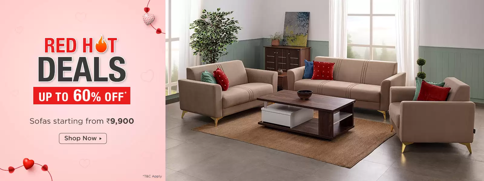 Get Upto 60% Off on sofas At Nilkamalfurniture Deal Page