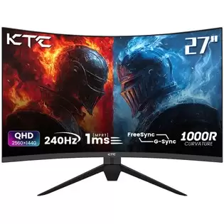 Order In Just $265.40 Ktc H27s25e Gaming Monitor, 27 Inch 2560*1440 Qhd Csot Hva Screen, 1000r Curvature, 240hz Refresh Rate, 1ms Mprt Response Time, Adaptive Sync, 2500:1 Contrast Ratio, Vesa Mount, Low Blue Light & Flicker-free, 2*hdmi 2.0, 1*dp1.2, 1*earphone With This Di