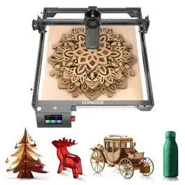 Longer Ray5 20w Laser Engraving Cutter, Fixed Focus, 0.08 X 0.1mm Laser Dot, Color Touch Screen, 32-bit Chipset, Supports App Connection, 375 X 375mm Working Areax Eu Stock Ships Immediately & Get $50 Off
