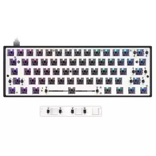 Order In Just $54.99 Skyloong Gk61s Lite Keyboard Barebone 61keys 60% Gasket Rgb Hot-swappable Bluetooth Mechanical Keyboard Diy Kit - Black With This Discount Coupon At Geekbuying