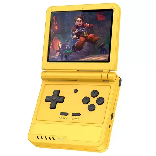 Order In Just $49.15 Powkiddy V90s Flip Handheld Game Console, Open Source Linux, 3.5 Inch 640*480 Ips Screen, 128gb Tf Card, Built-in Cavity Speaker, 6 Hours Of Playtime, 20+ Simulators - Yellow With This Coupon At Geekbuying