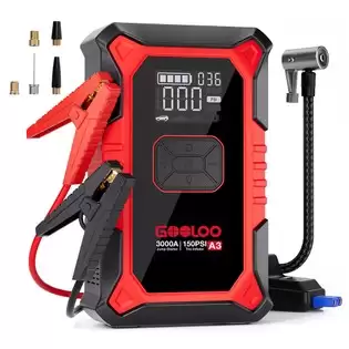 Pay Only $89.33 For Gooloo A3 3000a 12v Car Jump Starter With 150psi Tire Inflator, 35l/min Air Flow, Power Bank & Led Display, For 9l Gas And 6.5l Diesel Vehicles With This Coupon Code At Geekbuying