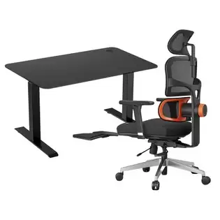 Pay Only €549.00 For Acgam Jsz-3 Black Desk Frame + Black Desktop + Nt002 Ergonomic Chair Black With This Coupon Code At Geekbuying