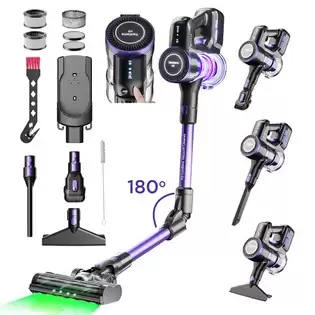 Pay Only €129.99 For Yanhama H3 Cordless Vacuum Cleaner, 38kpa/550w Powerful Suction, 60min Max Runtime, 180 Swivel Handle, Green Led Light, For Hard Floors/carpets/pet Hair - Purple With This Coupon Code At Geekbuying