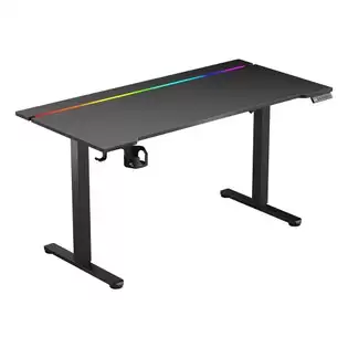 Pay Only €249.00 For Acgam Height Adjustable Electric Desk, Ergonomic Gamer Table, Adjustable Height 72-118cm, With Led Light Strip, Cable Storage Box, Usb Charging Port, 140 X 68 Cm, Black With This Coupon Code At Geekbuying