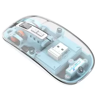 Pay Only $12.99 For Hxsj T900 2.4g & Bluetooth Wireless Mouse 800-2400 Dpi Adjustable Rgb Light Mute Click - Blue With This Coupon Code At Geekbuying