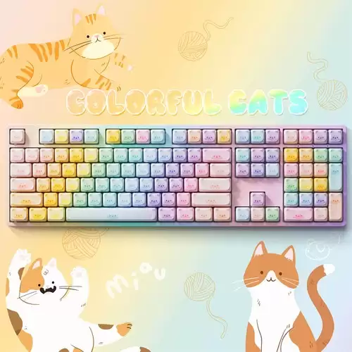 Order In Just $42.08 Akko Colorful Cats Keycap Set (142-key) With This Coupon At Geekbuying