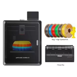 Pay Only €559.00 For Anycubic Kobra S1 Combo + 6kg Eryone High Speed Pla+ Filament - (2kg Gray+ 1kg Green+ 1kg Red+ 1kg Blue+ 1kg Yellow) With This Coupon Code At Geekbuying