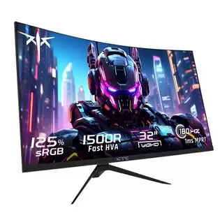 Pay Only €197.99 For Ktc H32s17 32 Inch 1500r Curved Gaming Monitor 2560x1440 Qhd 180hz 16:9 Eled 99% Srgb Hdr10 1ms Mprt Response Time Low-blue Compatible With Freesync And G-sync Usb Hdmi2.0 2xdp1.4 Audio Out Flexible Adjustment With Sturdy Tripod Vesa Mount Displayer With