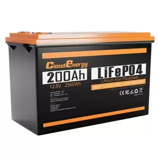 Order In Just €499.00 Cloudenergy 12v 200ah Lifepo4 Battery Pack Backup Power, 2560wh Energy, 6000+ Cycles, Built-in 100a Bms, Support In Series/parallel, Perfect For Replacing Most Of Backup Power, Rv, Boats, Solar, Trolling Motor, Off-grid With This Discount Coupon At Geek