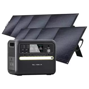 Pay Only €949.00 For Tallpower V2400 Portable Power Station + 2 X Tallpower Tp200 200w Foldable Solar Panel, 2160wh Lifepo4 Solar Generator, 2400w Ac Output, Adjustable Input Power, Pd 100w Usb-c, Ups Function, Led Light, 13 Outputs - Black With This Coupon Code At Geekbuyin