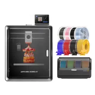 Order In Just €575.00 Anycubic Kobra S1 Combo + 8kg High-speed Petg Filament - 2kg Black + 1kg Red + 1kg Solid Blue + 1kg Yellow + 1kg Smoke Grey + 1kg Light Blue + 1kg Light Pink With This Discount Coupon At Geekbuying