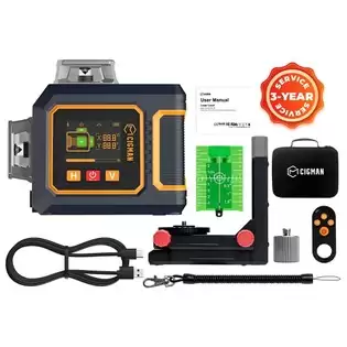 Order In Just €99.99 Cigman Cm-s03 12-line Laser Level With Lcd Display, 3360 Green Beam, 1.5mm/5m High Accuracy, Auto-leveling, 2600mahx2 Batteries, Ip54 Waterproof & Dustproof, App & Remote Control With This Discount Coupon At Geekbuying
