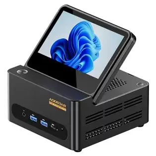 Pay Only $792.61 For Aoostar Gflip Mini Pc Barebone (no Ram No Ssd), 5 Inch 1920*1080 60hz Screen, Amd Ryzen Al 9 Hx 370 12 Core Max 5.1ghz, 2*usb4+hdmi 4k 240hz Triple Display, Wifi 7, 2*2.5g Rj45, 2*usb3.2, 2*usb2.0, 1*oculink, 1*audio, Fingerprint Unlocking With This Coup