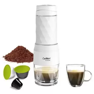 Pay Only €43.00 For Biolomix Hs8439 Portable Coffee Maker, 13-18bar Pressure Hand Press Capsule Ground Coffee Brewer, 80ml Water Container, For Travel And Picnic - White With This Coupon Code At Geekbuying