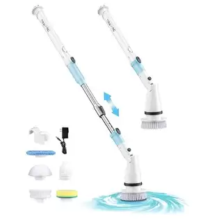 Pay Only €29.99 For Tasvac Eb5 Electric Spin Scrubber, 450rpm Cordless Shower Brush With 5 Replaceable Cleaning Heads & Adjustable Extension Arm With This Coupon Code At Geekbuying